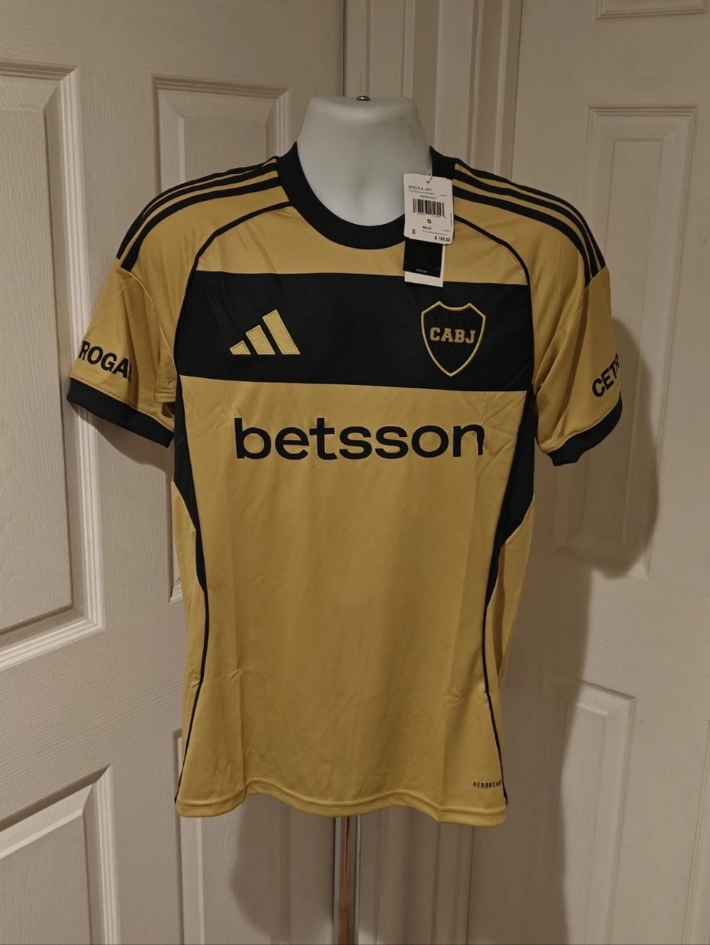 adidas Boca Juniors 25/26 Away Soccer Jersey NWT CABJ Men’s Small Gold JJ4281